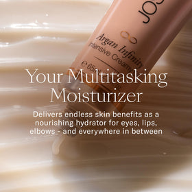 Josie Maran creamy oil texture close-up demonstrating melt-on-contact hydration