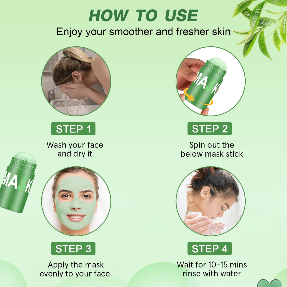 Josmon green tea stick application on nose demonstrating targeted blackhead removal benefit