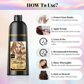 Joyful Young shampoo applied to dry hair for pigment deposit