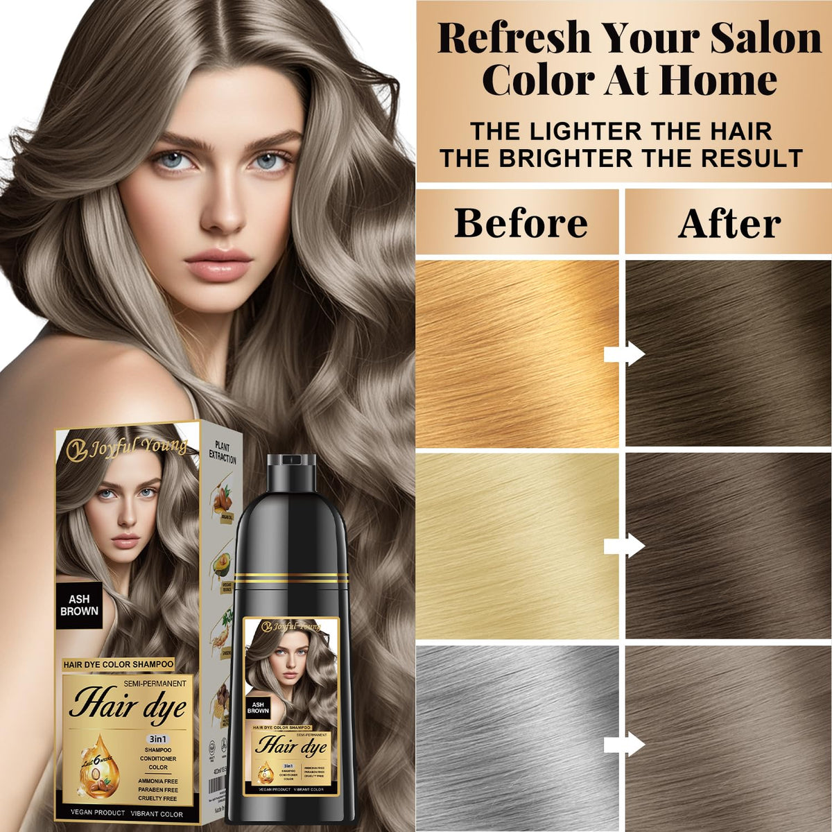 Joyful Young close-up lather showing color deposit and conditioning feel