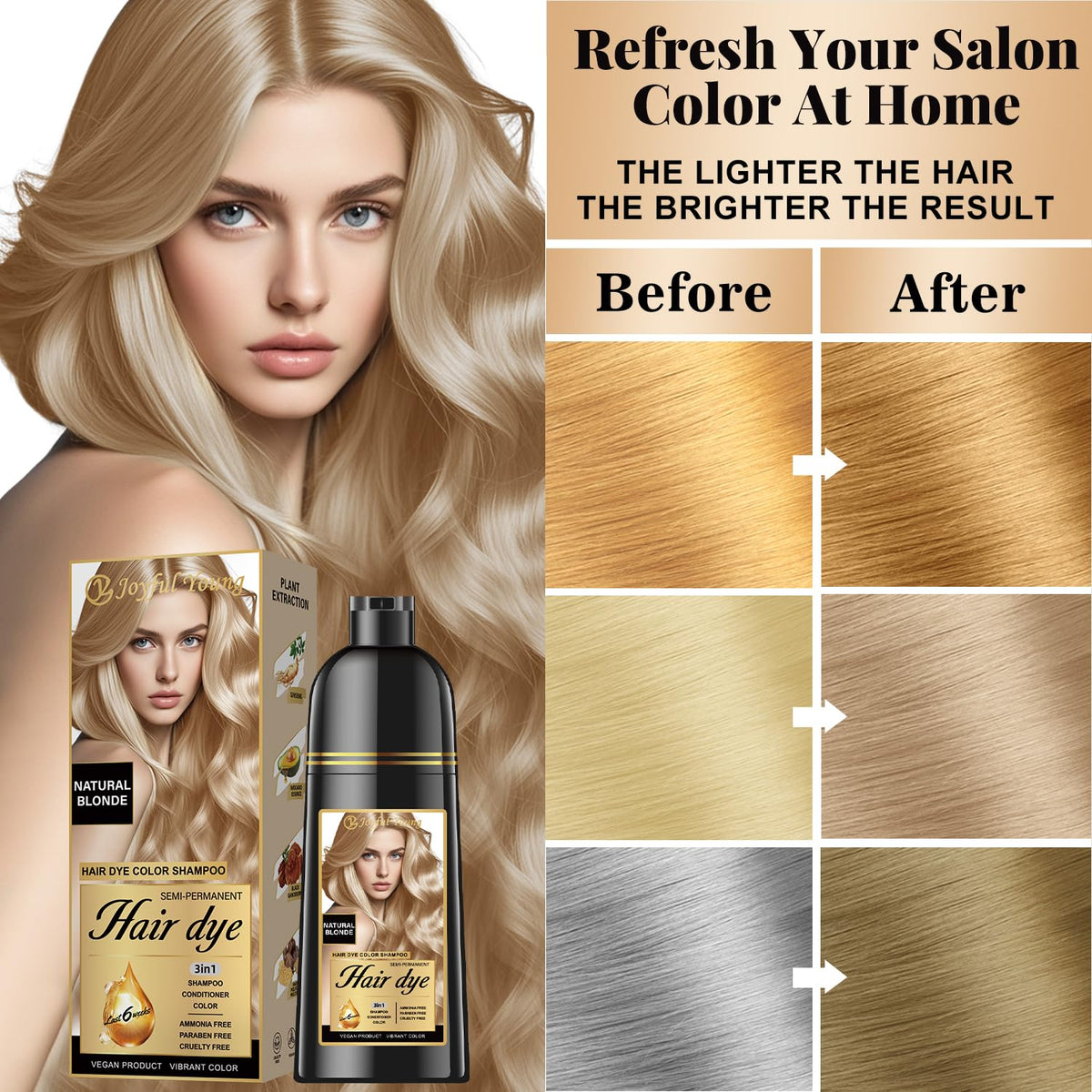 Joyful Young creamy lather texture demonstrating conditioning effect