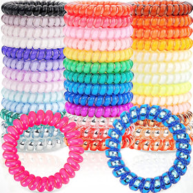 JOYOYO front pack box showing 40 colorful spiral hair ties and neat storage benefit