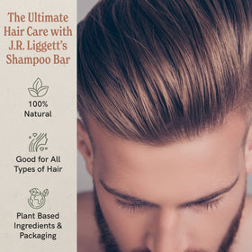 J·R·LIGGETT'S tea tree bar close-up texture showing gentle cleansing action