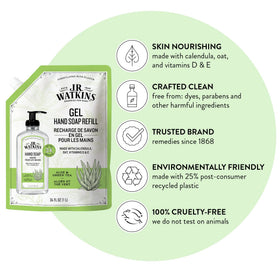 J.R. Watkins spout detail for easy mess-free refilling benefit
