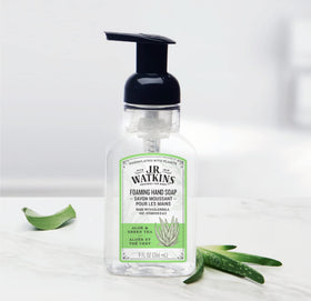 J.R. Watkins label close-up showing ingredient callouts and cruelty-free badge