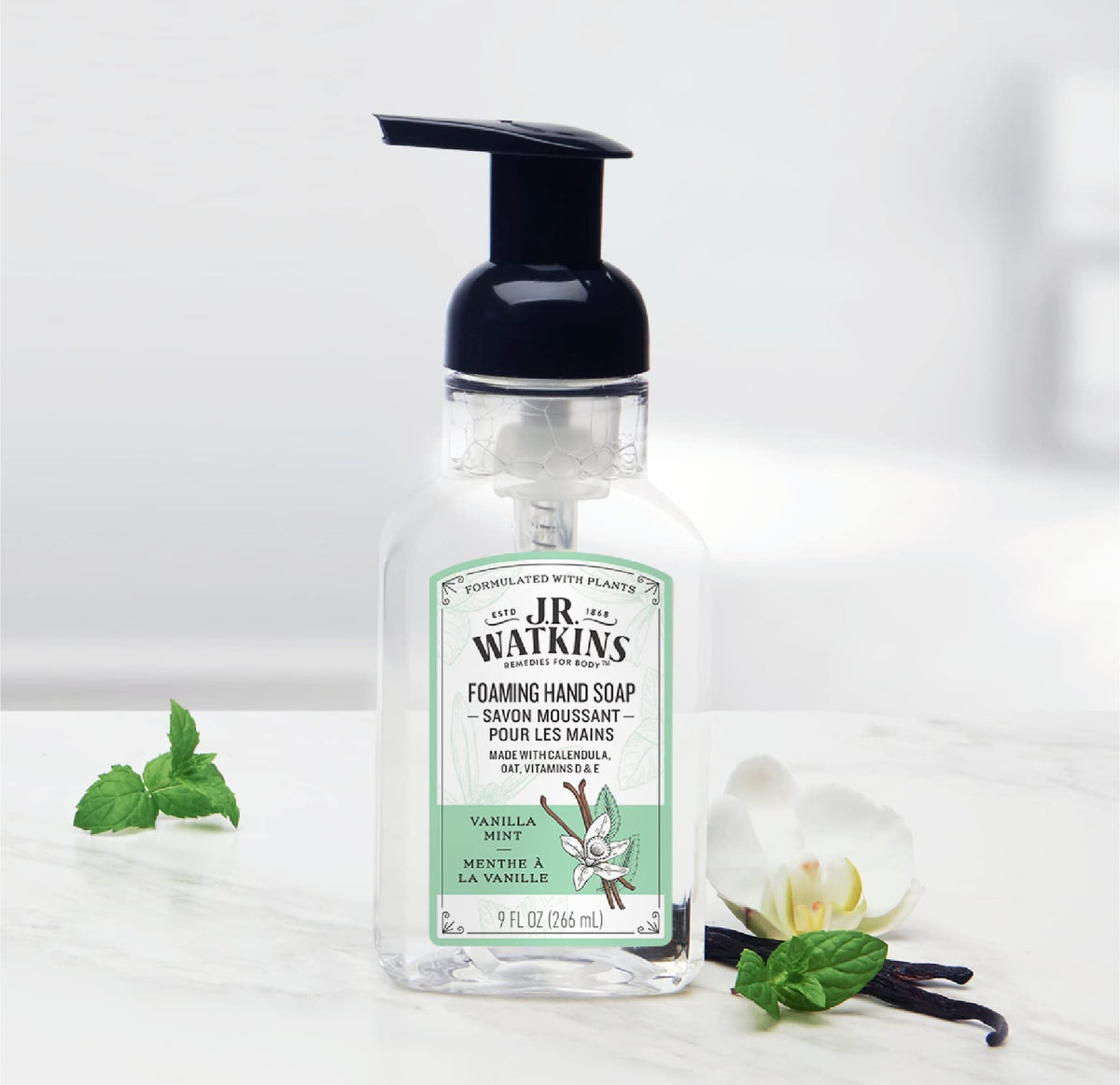 J.R. Watkins three-pack bottles staged together for refill convenience benefit