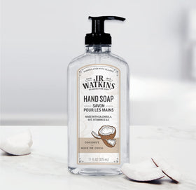 J.R. Watkins staged bathroom scene promoting a fresh scented hand-washing experience