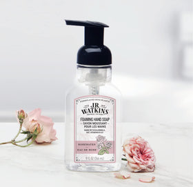 J.R. Watkins foamy lather texture close-up highlighting softening benefit