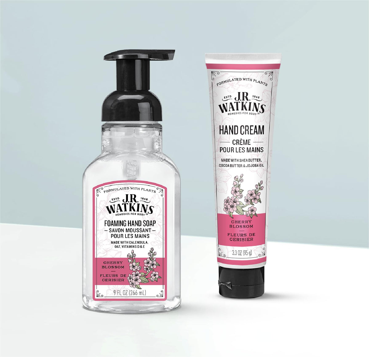 J.R. Watkins foam texture on hand illustrating gentle cleansing benefit
