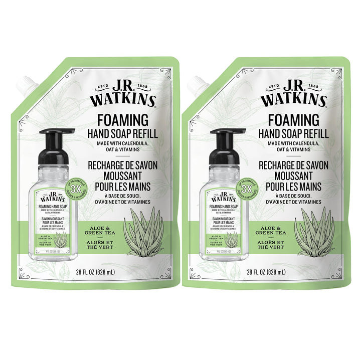 J.R. Watkins front packaging showing refill twin pack and clear benefits