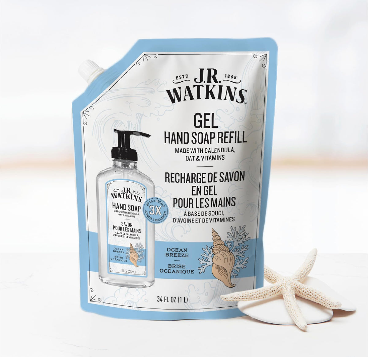 J.R. Watkins gel close-up showing smooth texture and gentle cleansing action