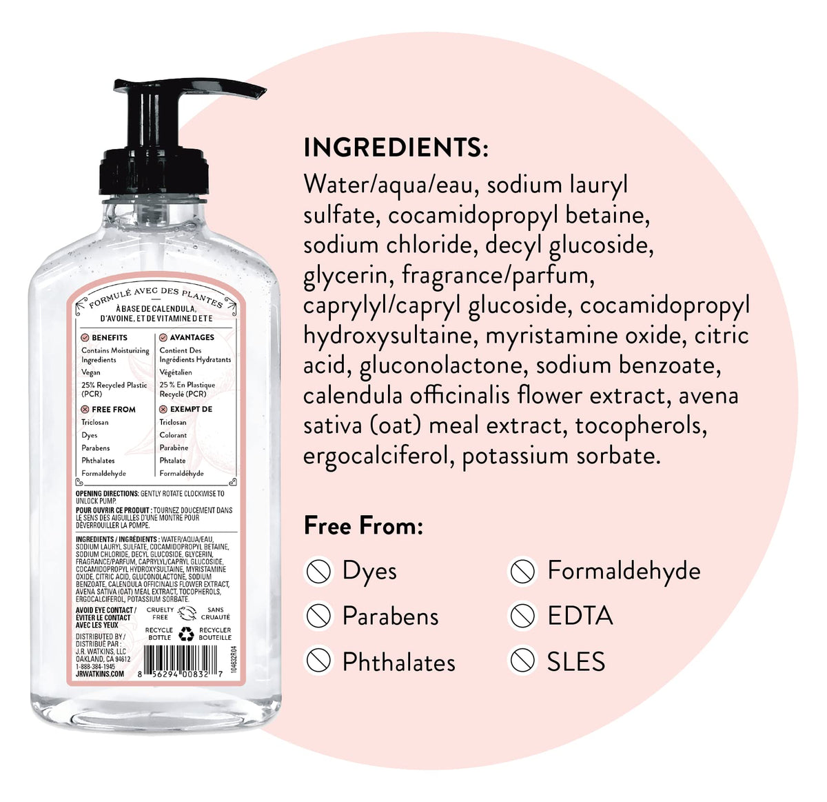 J.R. Watkins grapefruit bottle beside kitchen sink conveying everyday freshness