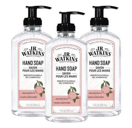 J.R. Watkins grapefruit three-pack front view showing fresh packaging and scent benefit