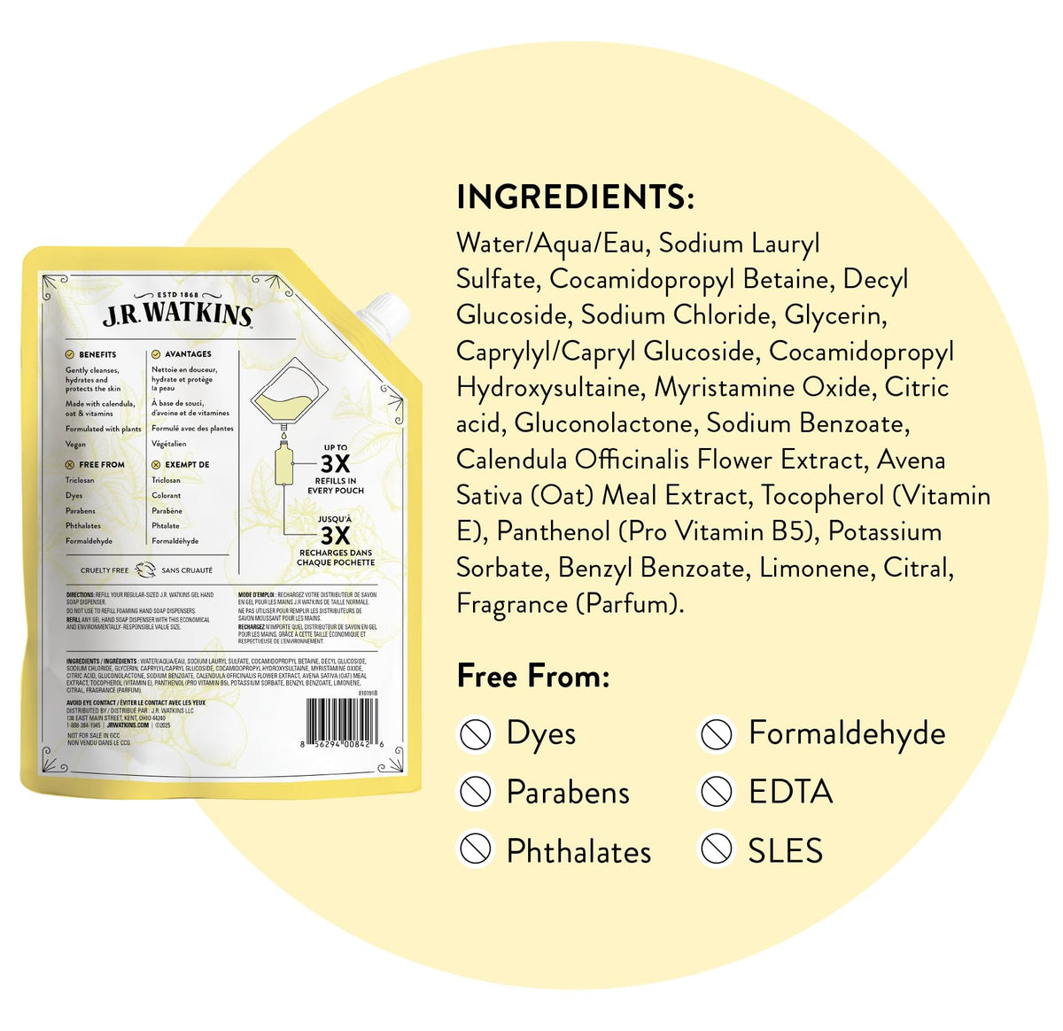 J.R. Watkins lifestyle scene at kitchen sink highlighting fresh lemon scent benefit