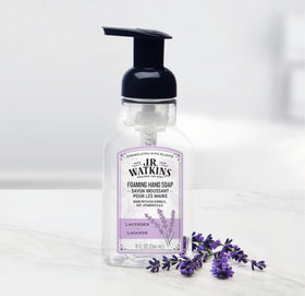J.R. Watkins foam texture close-up highlighting moisturizing lather