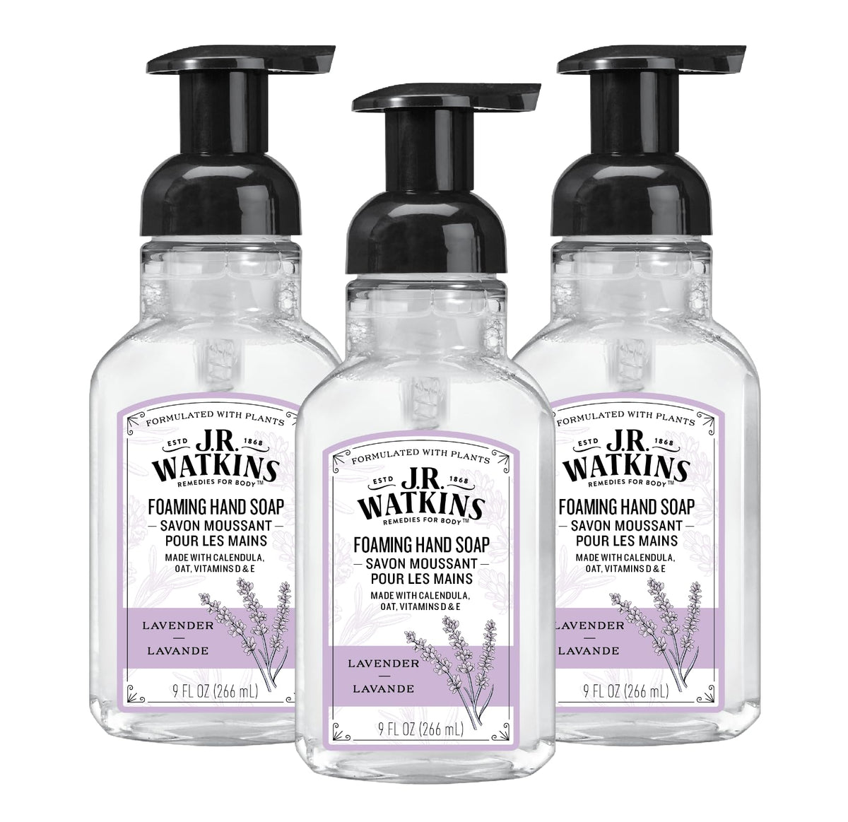J.R. Watkins front packaging showing lavender scent and benefits