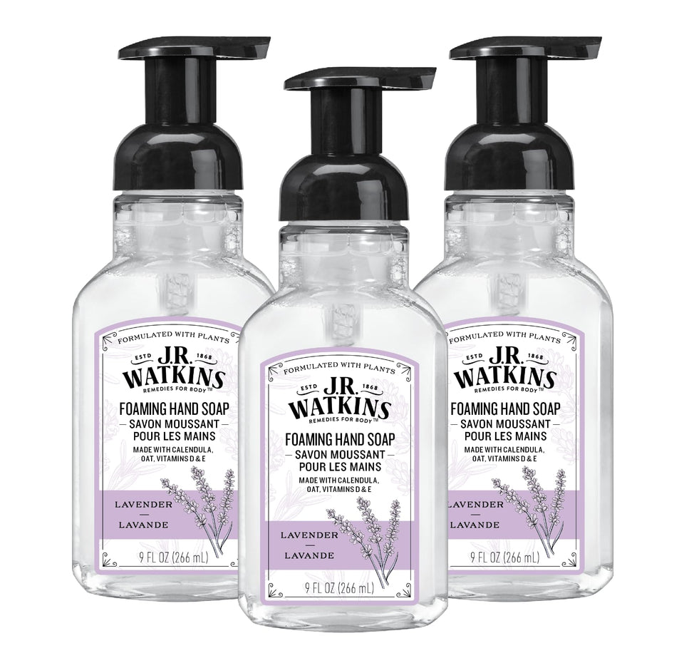 J.R. Watkins front packaging showing lavender scent and benefits