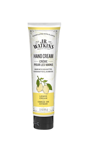 J.R. Watkins front packaging showing lemon cream and hydration benefit