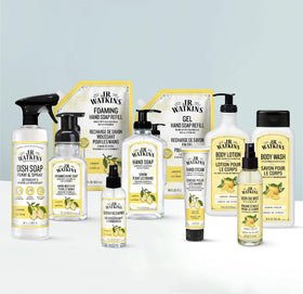 J.R. Watkins ingredients display with oat and calendula supporting gentle conditioning