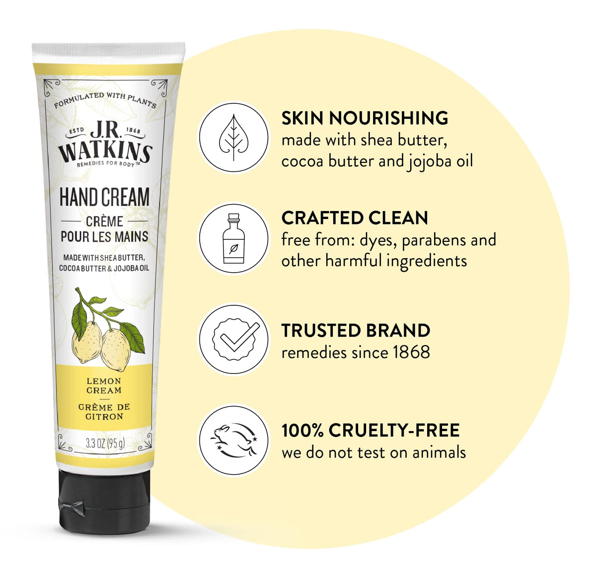 J.R. Watkins open tube cream texture highlighting smooth moisturizing