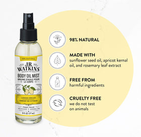 J.R. Watkins spray action misting skin, quick absorption benefit
