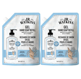 J.R. Watkins Ocean Breeze refill pouch front view showing branding and size