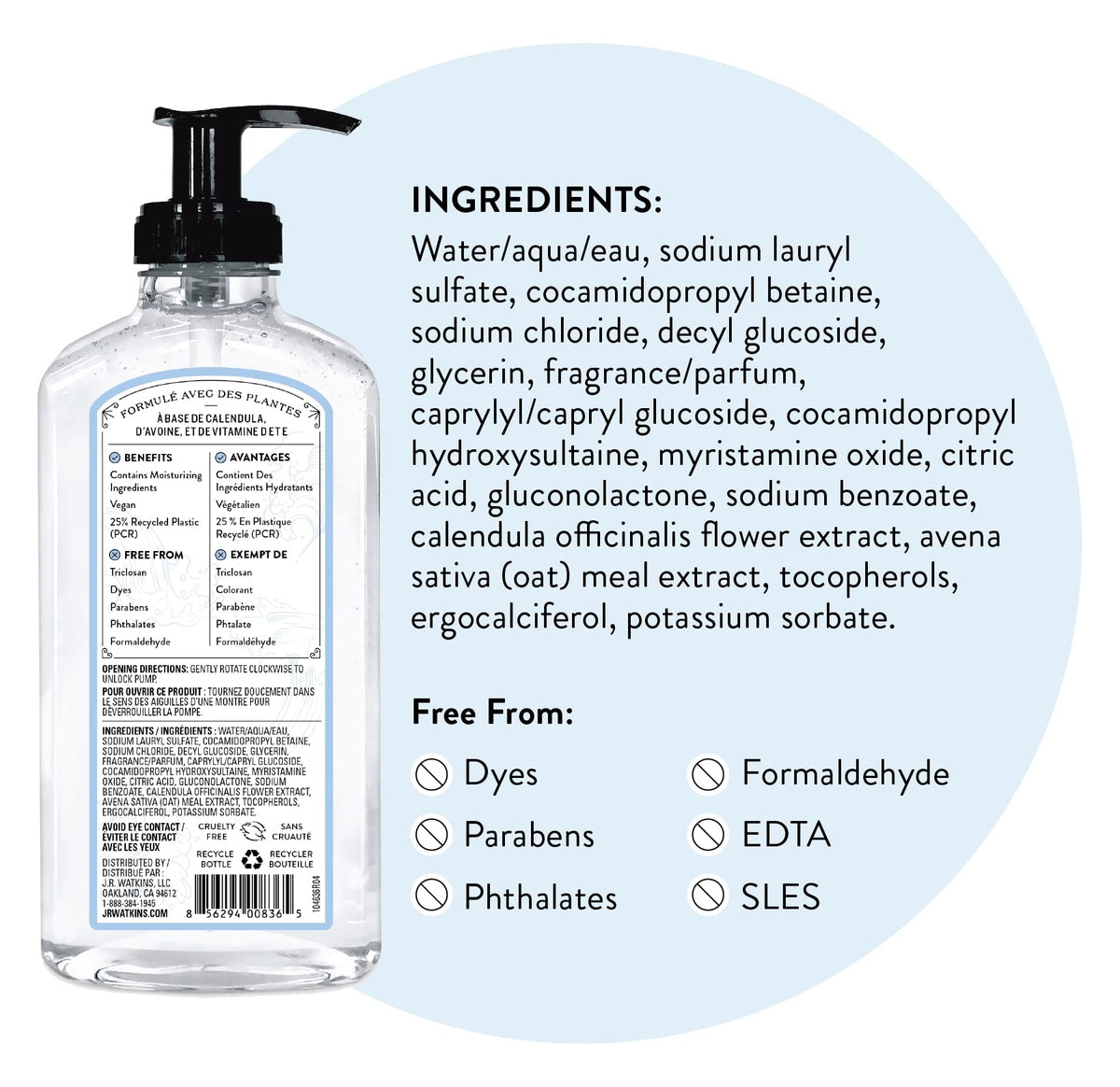 J.R. Watkins bottle by bathroom sink illustrating everyday use
