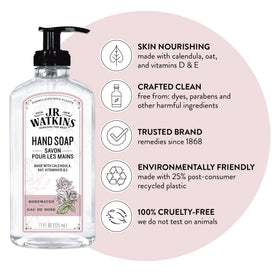 J.R. Watkins pump close-up delivering controlled soap and reducing waste