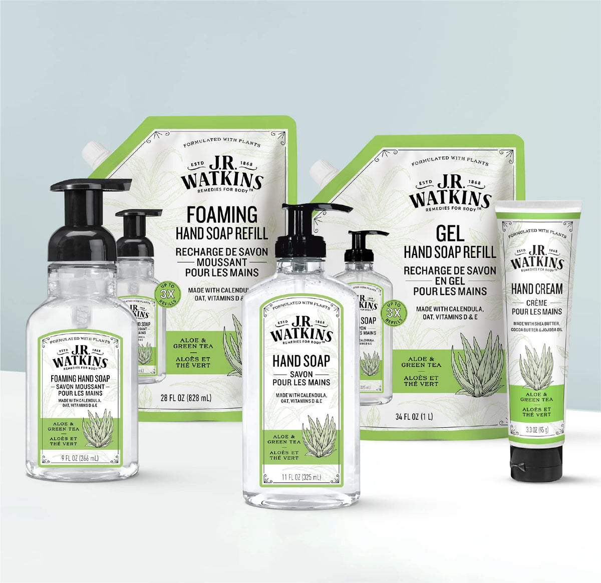 J.R. Watkins gel texture close-up showing smooth lathering benefit