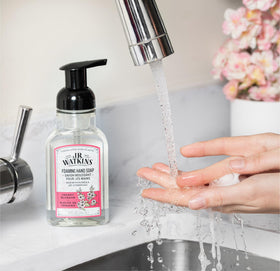 J.R. Watkins three-pack displayed at sink for convenient multi-sink use
