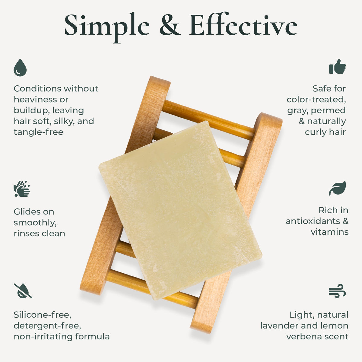J·R·LIGGETT'S conditioner bar with organic cocoa butter and argan oil ingredients arranged