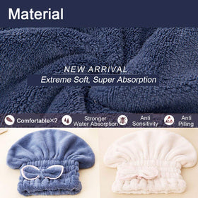 Jseng towel caps on bathroom counter demonstrating organized routine