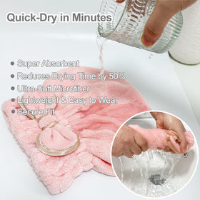 Jseng wrap on curly hair in use for reduced frizz and hands-free drying