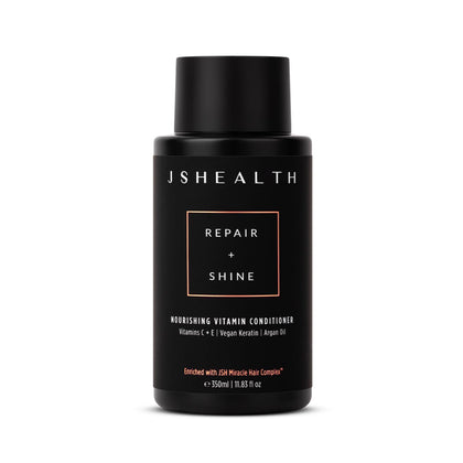 JSHealth conditioner front packaging showing 350ml bottle and label benefits