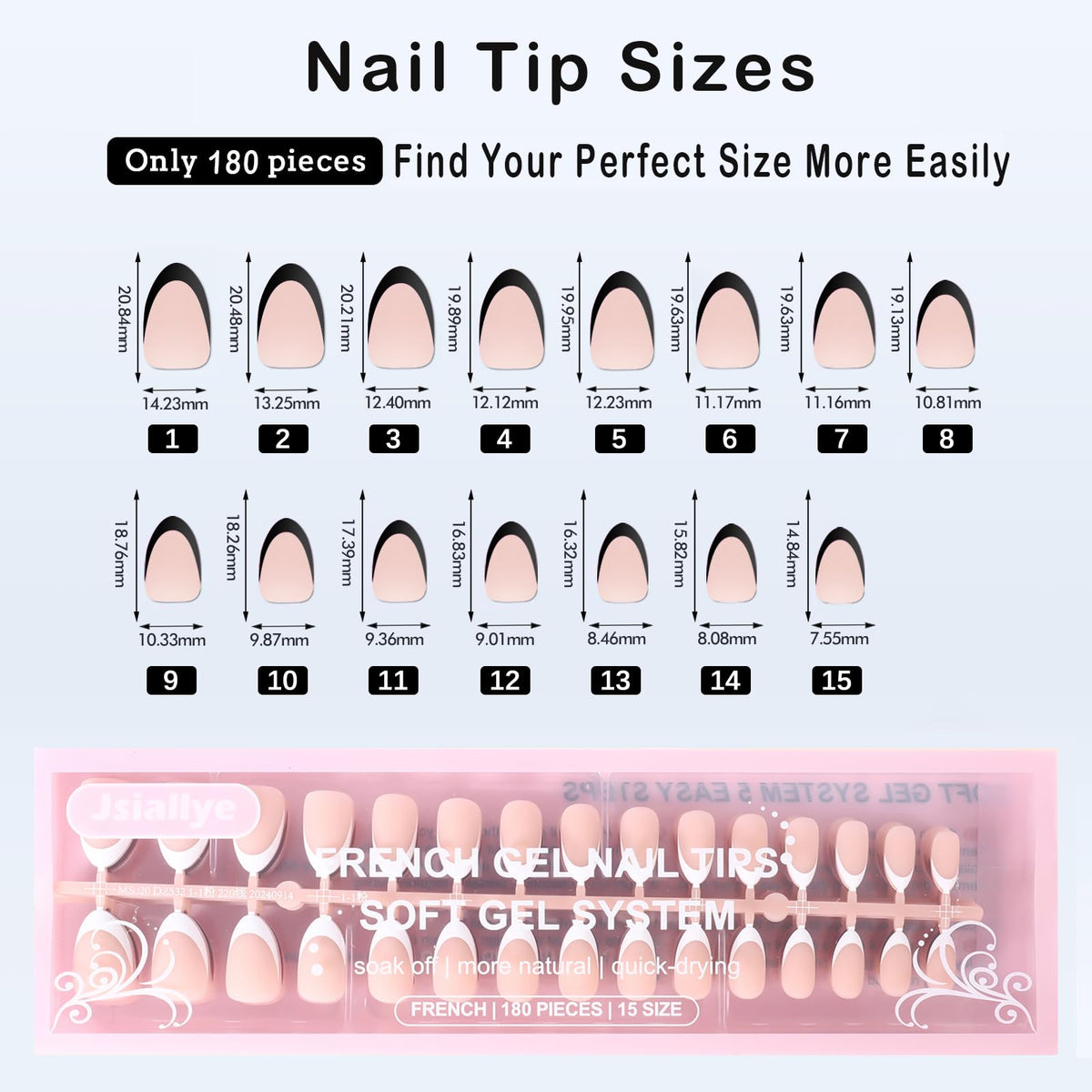 Jsiallye nails with glue and builder gel being applied for longer-lasting adhesion
