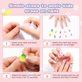Jsiallye child wearing nails at party, illustrates fun, ready-to-wear convenience