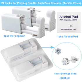 judero close-up of piercing gun and built-in stud highlighting precise alignment benefit