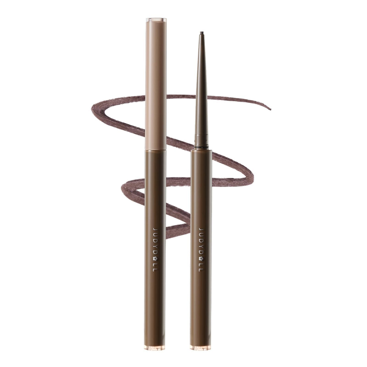 JUDYDOLL dark brown pencil front view showing product and label for quick identification