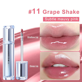 JUDYDOLL lip gloss worn by model giving hydrated, mirror-like lips