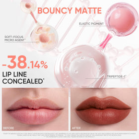 JUDYDOLL lip swatch on medium skin demonstrating flattering mute tone