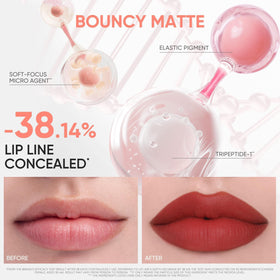 JUDYDOLL lip swatch on model illustrating Misty Mauvelous flattering wearable mauve