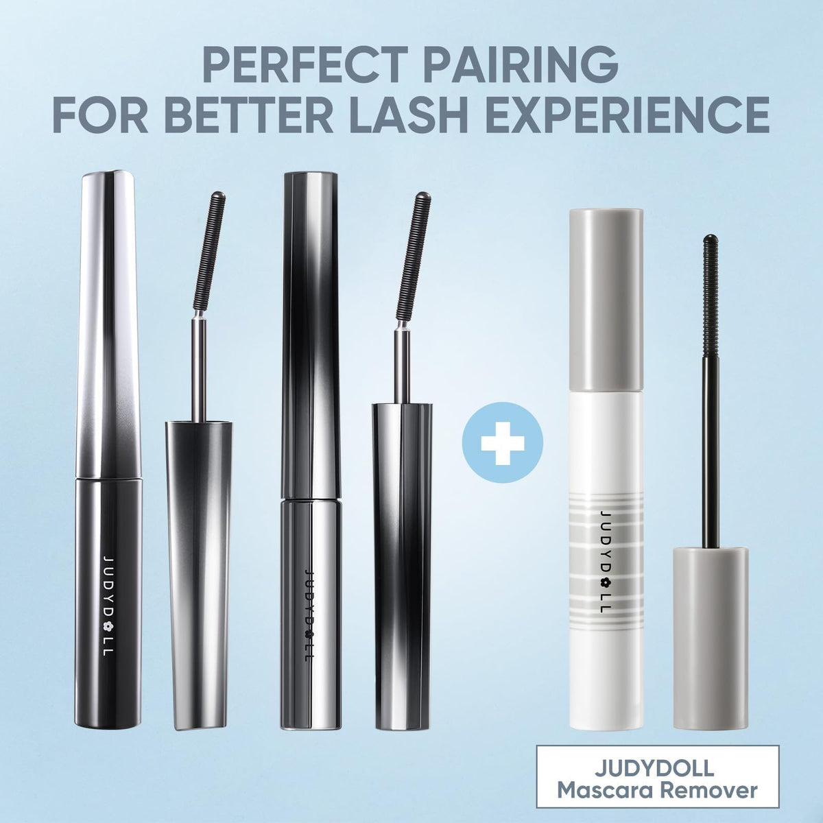 JUDYDOLL precision comb brush detail for thorough lash-by-lash removal