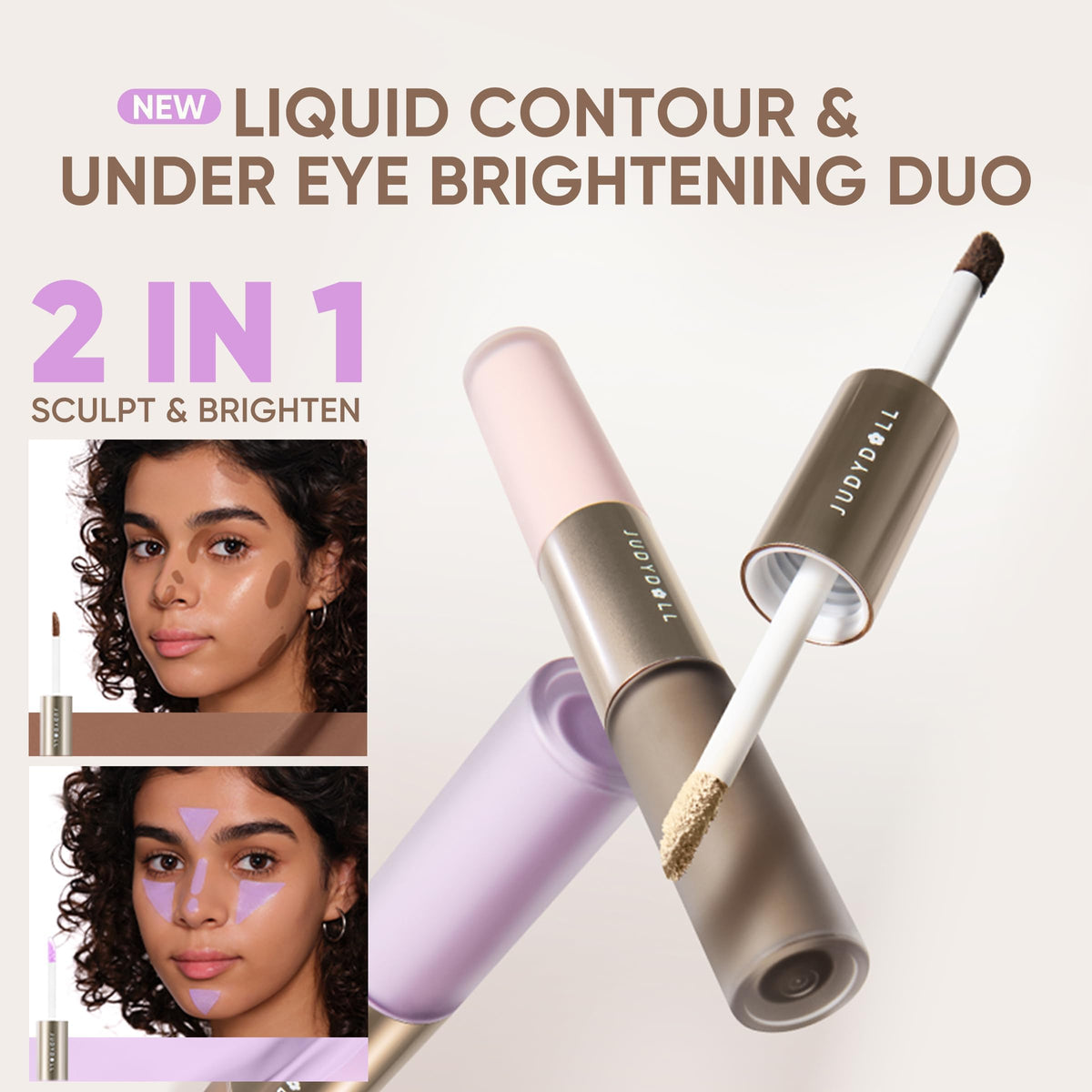 JUDYDOLL product in hand scale showing compact two-in-one tool for travel convenience