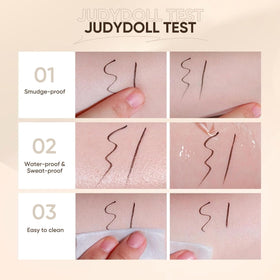 JUDYDOLL water-resistance test splash showcasing waterproof benefit