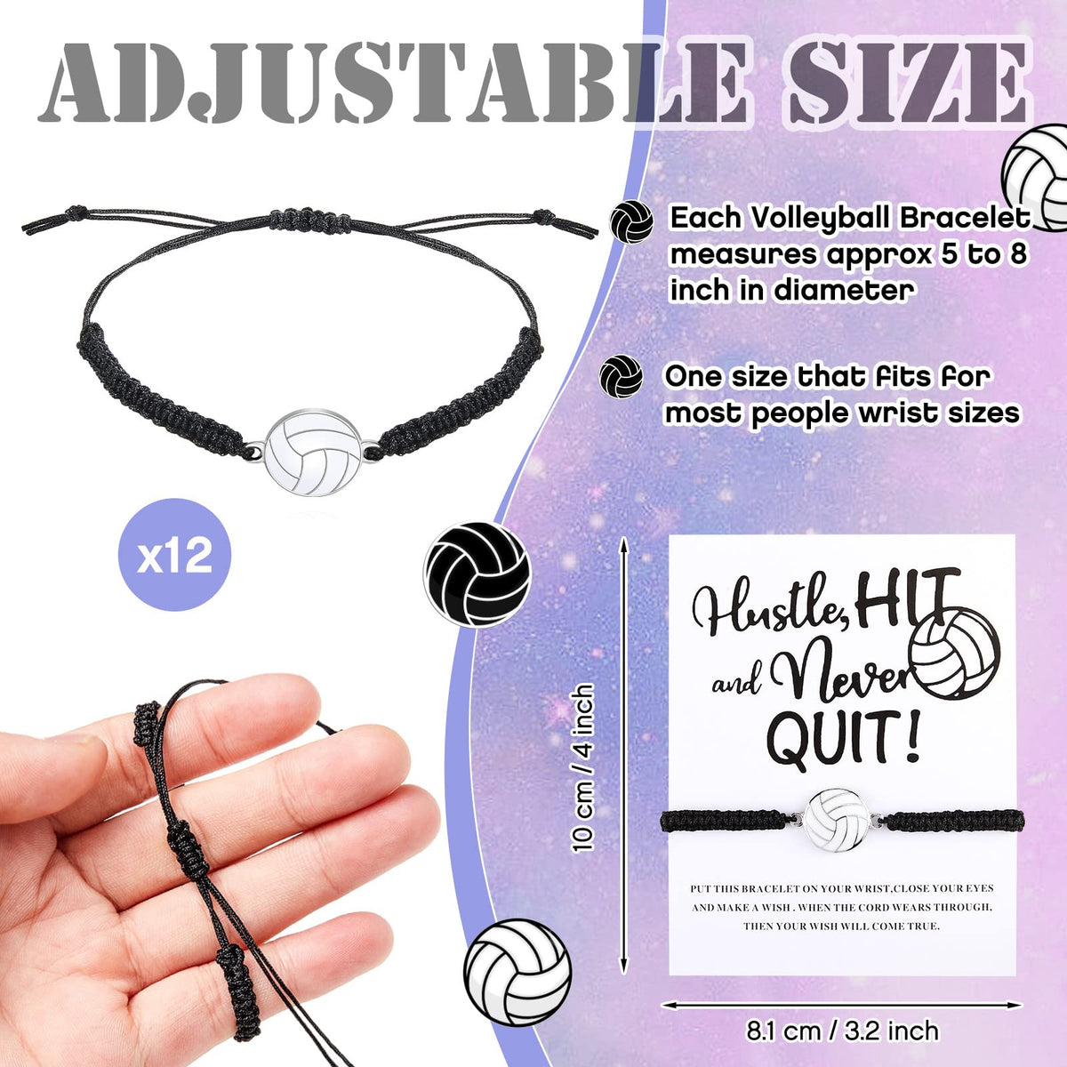 Juexica volleyball bracelet showing adjustable clasp and durable braided cord