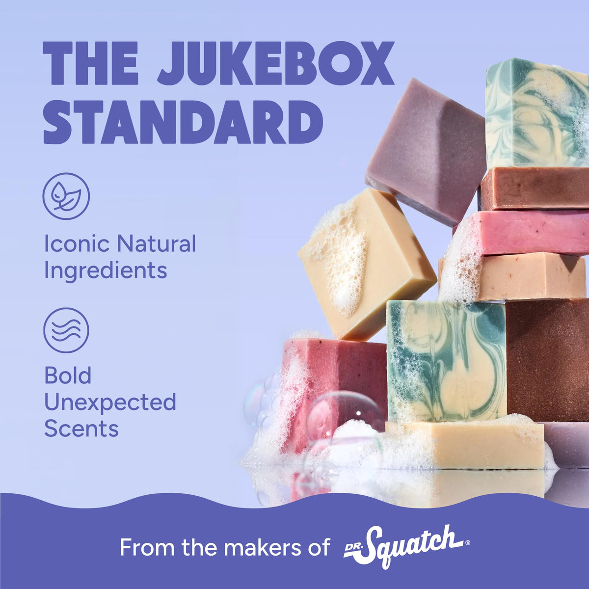 JUKEBOX bars staged on a bathroom shelf showcasing styling and everyday use