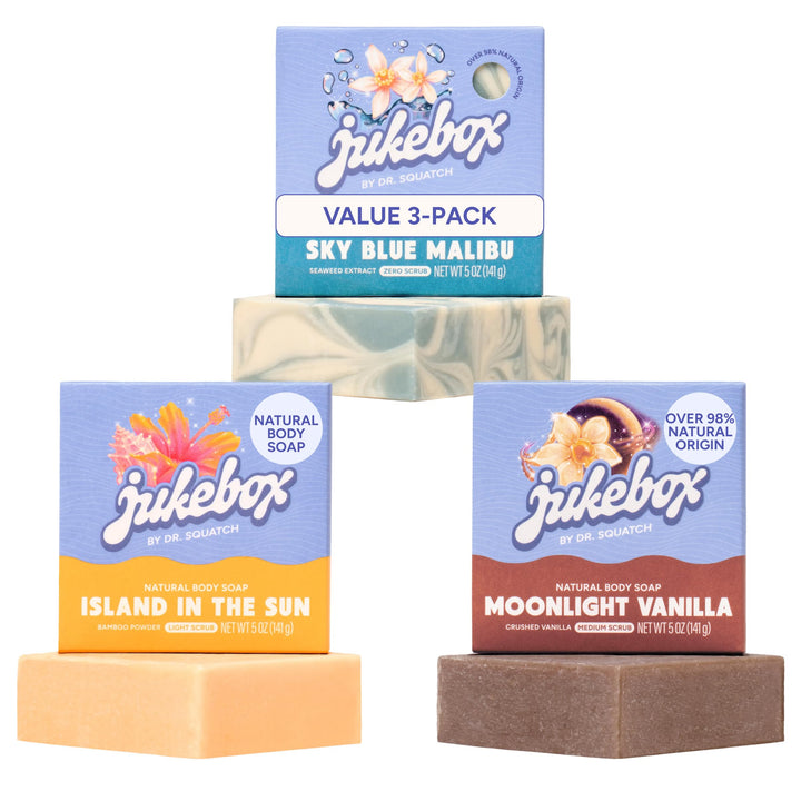 JUKEBOX three-pack front packaging showing all three scented bars and gift-ready design
