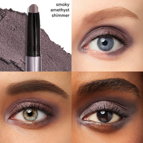 close-up of Julep stick tip showing creamy texture and smoky amethyst shimmer payoff