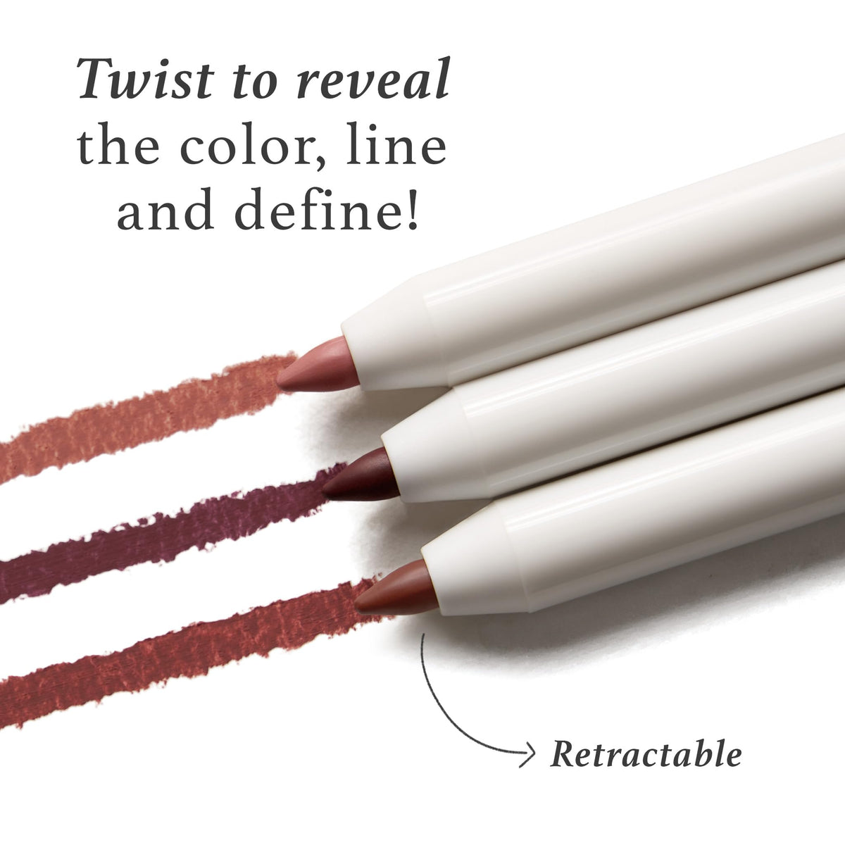 Julep twist mechanism detail showing retractable feature for no-sharpener convenience