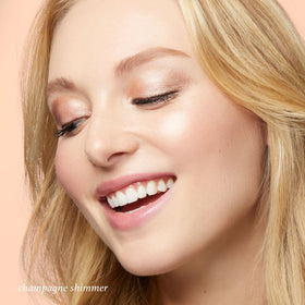 Julep Champagne Shimmer swatch close-up showing glow and blendability benefit
